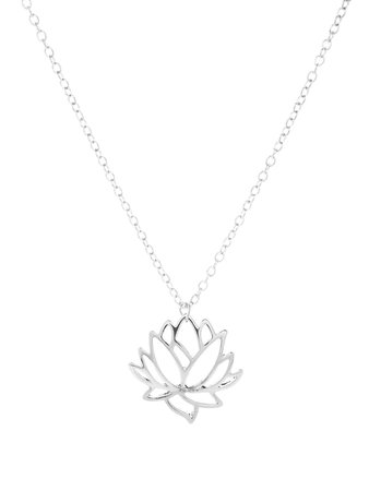 Hollow Lotus Pendant Chain Necklace | SHEIN