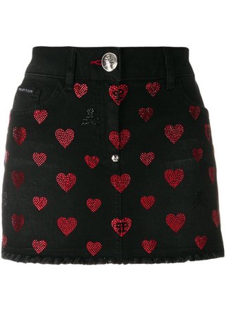 Black red heart skirt Jean