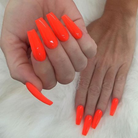 @vetro_usa 307 Electric Orange | Orange acrylic nails