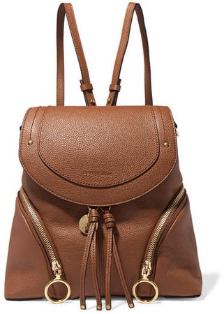 Olga Medium Textured-leather Backpack - Tan