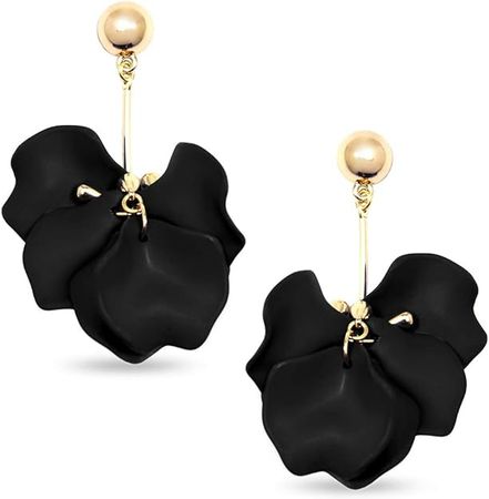 Amazon.com: ZENZII Pastel Petals Earring (Black): Clothing, Shoes & Jewelry