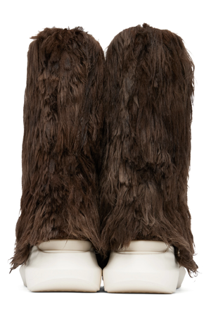 RICK OWENS DRKSHDW Brown Faux-Fur Boots