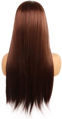 BenU Women's Wigs Long Hair Bangs Wig Clip Long Straight Anime Costume Party Cosplay Wig Dark Brown at Amazon Women’s Clothing store