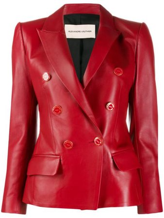 Alexandre Vauthier Double Breasted Leather Blazer - Farfetch