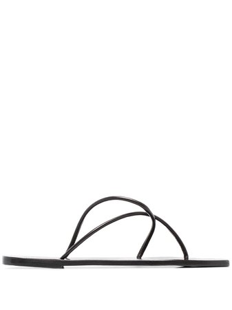 Black Atp Atelier Alessano Strappy Thong Sandals | Farfetch.com