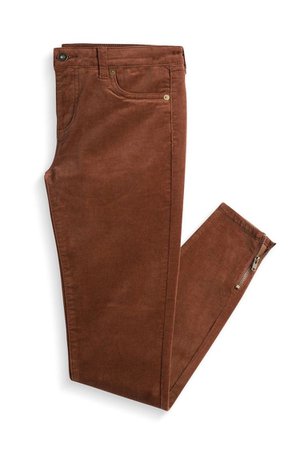 brown denim ankle zip jeans