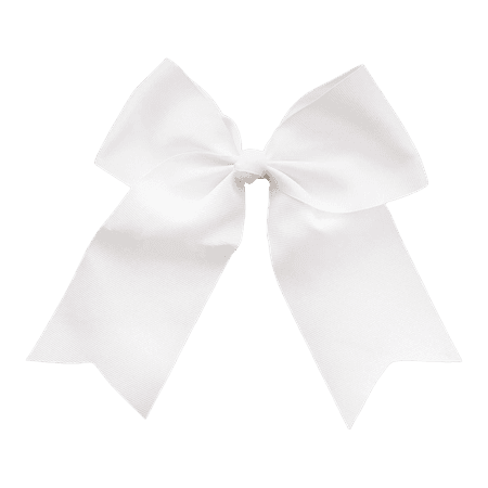White Jumbo Bow Clip with Tails