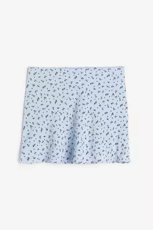 Patterned A-line Skirt - Light blue/floral - Ladies | H&M US