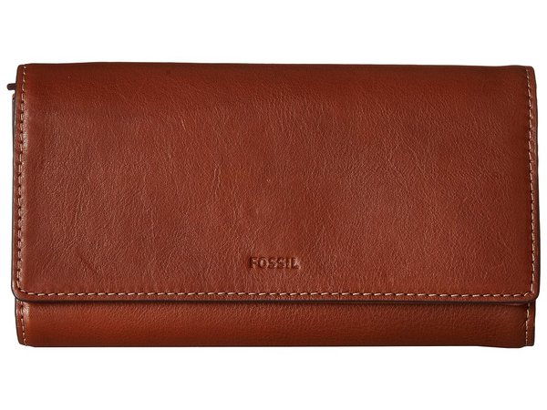 Fossil - Emma Flap Clutch (Brown) Clutch Handbags