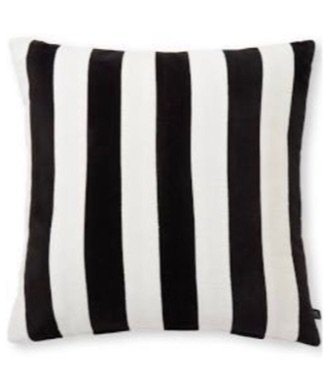 Black white striped pillow