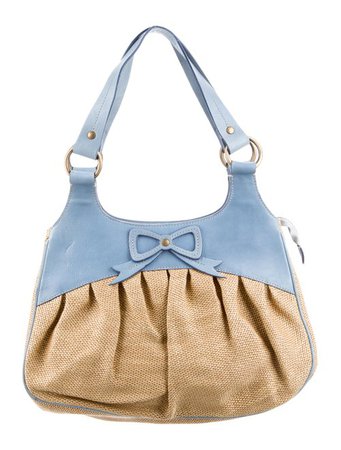 Moschino Cheap and Chic Leather-Trimmed Straw Hobo - Handbags - WMO26268 | The RealReal
