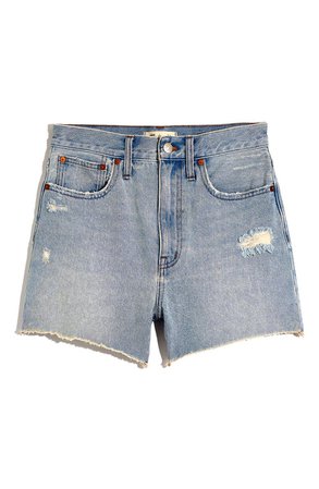 Madewell The Ripped Momjean Recycled Denim Shorts | Nordstrom