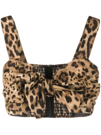 Dolce & Gabbana Leopard Print Crop Top Ss20 | Farfetch.com
