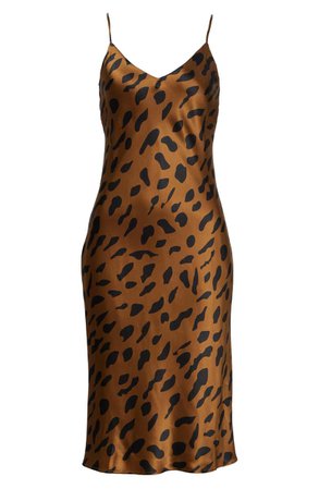 L'AGENCE Jodie Cheetah Print Silk Slipdress | Nordstrom