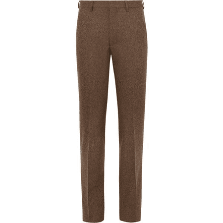 Noah Brown Slim-Fit Donegal Wool-Tweed Suit Trousers ($350)