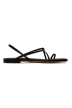 Proenza Schouler black square strappy sandals