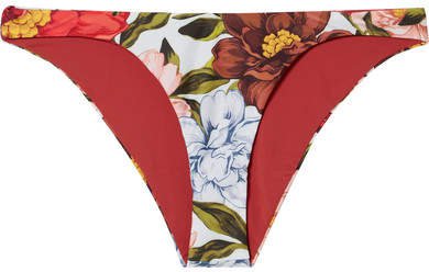 Reva Floral-print Bikini Briefs - Blush