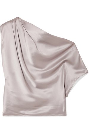 Michelle Mason | One-shoulder draped silk-charmeuse top | NET-A-PORTER.COM