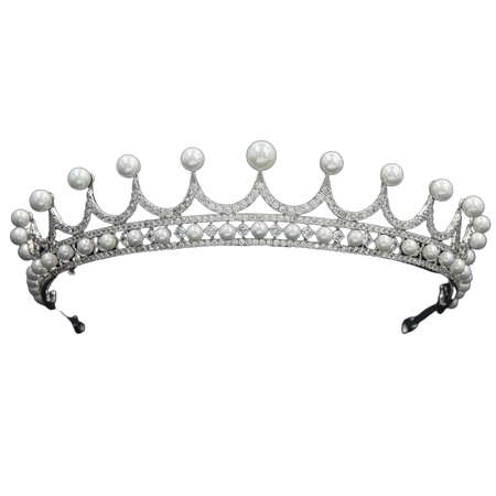 Brilliant Classic 925 Silver American Diamond (CZ) & Fresh Pearl Handmade Tiaras/Crown For Wedding | Engagement | Party Wear Tiaras Crown