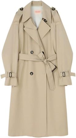 Amazon.com: WFTGB Trench Coat Female Medium-Length Senior Sense of Coat Small British Wind Jacket Spring and Autumn (Color : Khkai, Size : Large) : Clothing, Shoes & Jewelry