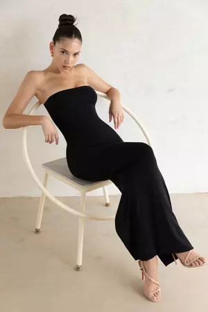 Kali Bandeau Maxi Dress in Black | Oh Polly