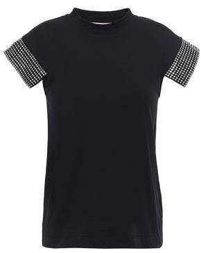 Crystal-embellished Cotton-jersey Top