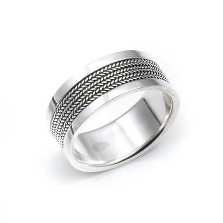 Sterling Silver Thumb Ring Balinese Style Band - Silverly