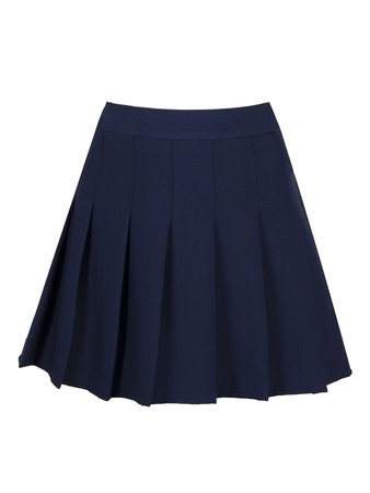 blue pleated mini skirt