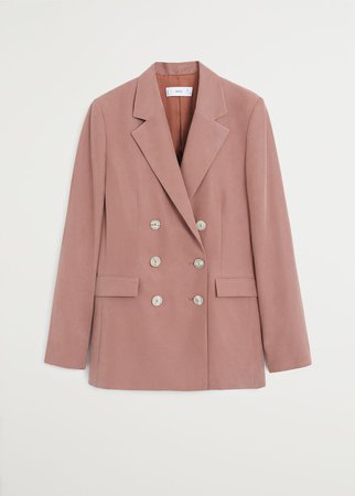 Double buttoned modal blazer - Women | Mango USA pink