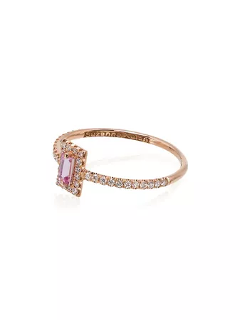 Suzanne Kalan 18kt Rose Gold Pink Sapphire Diamond Ring - Farfetch