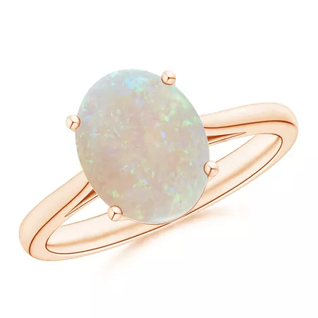 Oval Solitaire Opal Cocktail Ring | Angara