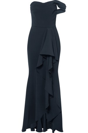 Marchesa Notte | Off-the-shoulder draped crepe gown | NET-A-PORTER.COM