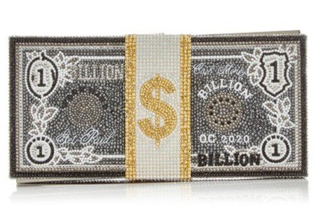 Judith Leiber Couture Stack Of Cash Crystal-Embellished Silver-Tone Clutch