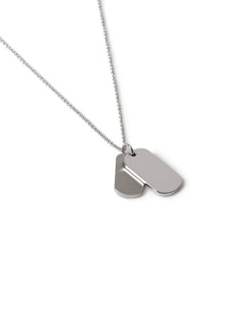 Silver Double Tag Necklace* | Topman