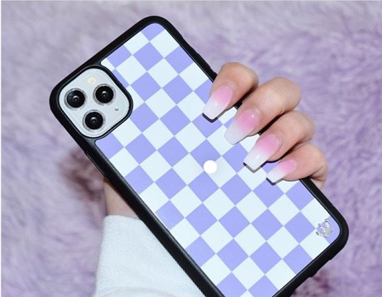 checkered phone case purple