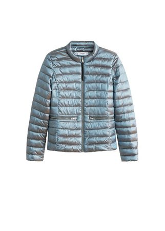 MANGO Side-zip quilted coat