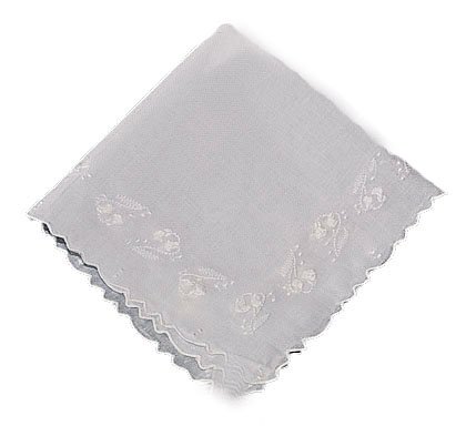 Cotton handkerchief “Scalloped” edges “Floral Designs”. (1pc.) – Lace Handkerchiefs Store