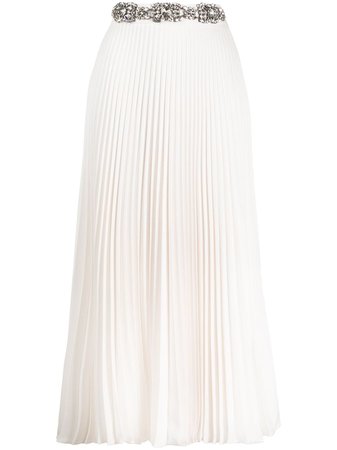Christopher Kane crystal-embellished pleated skirt - FARFETCH