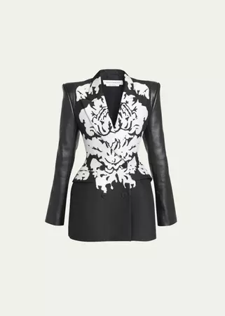 Alexander McQueen Damask Dripping Blazer Mini Dress - Bergdorf Goodman
