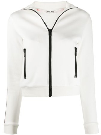 Miu Miu side panelled zipped jacket