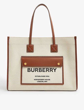 BURBERRY - Freya brand-print canvas tote bag | Selfridges.com