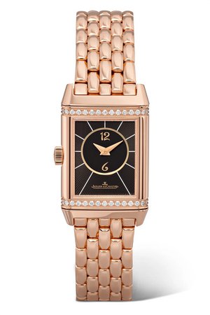 Jaeger-LeCoultre | Reverso Classic Duetto small 21mm rose gold and diamond watch | NET-A-PORTER.COM