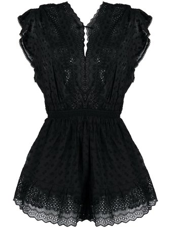 Shop black Isabel Marant Étoile broderie anglaise playsuit with Express Delivery - Farfetch
