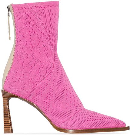 85mm knit heeled boots