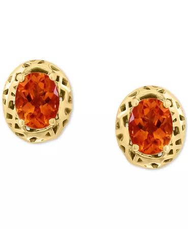 EFFY Collection EFFY® Citrine Oval Stud Earrings (3-7/8 ct. t.w.) in 14k Gold Plated Silver