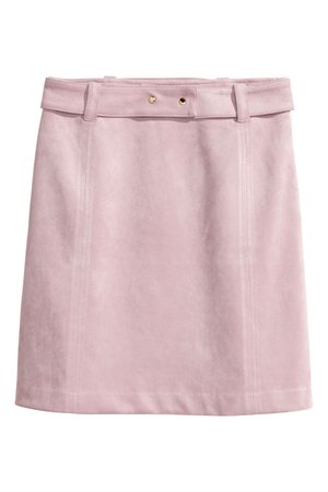 Imitation suede skirt - Light pink - Ladies | H&M GB
