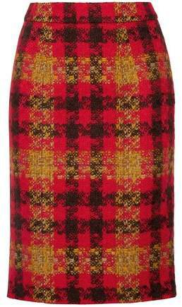 Checked Wool-tweed Skirt