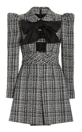 Bow-Detailed Cotton-Blend Mini Dress By Carolina Herrera | Moda Operandi