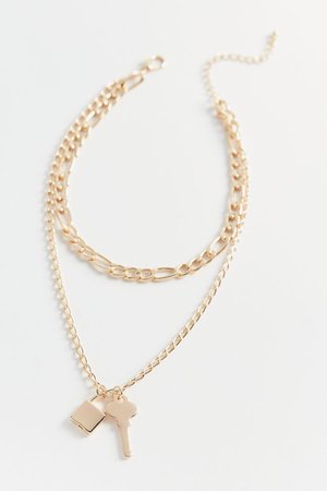 Lock And Key Layer Necklace | Urban Outfitters