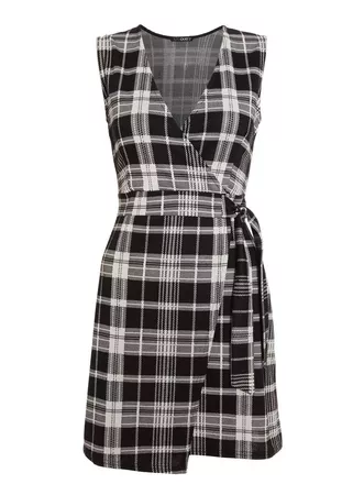 *Quiz Black Check Wrap Pinafore Dress | Dorothy Perkins